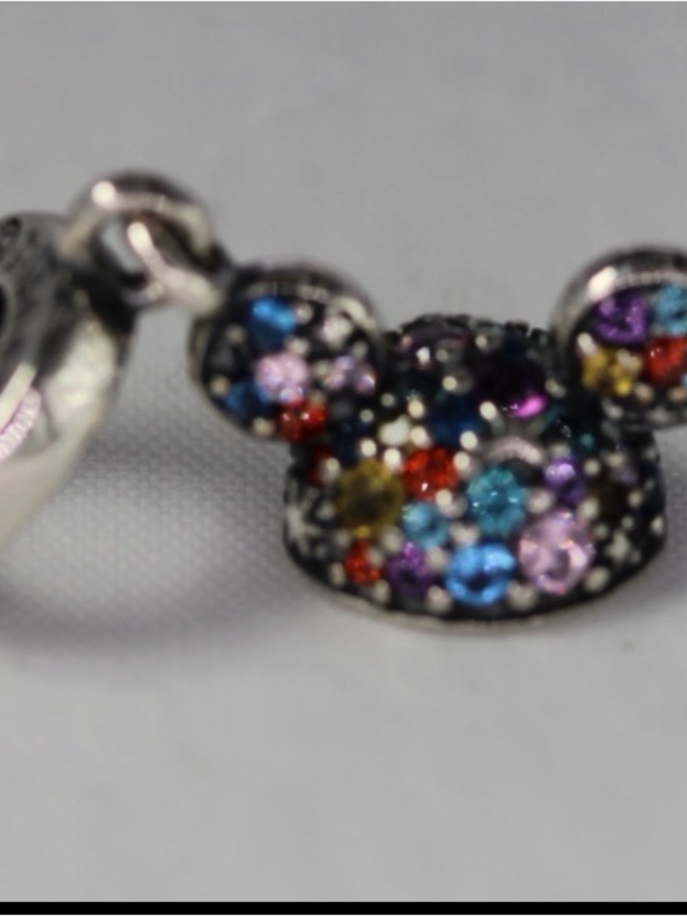 Pandora Disney Parks Mickey Mouse Multicolor Pavé Dangle Charm Sterling Silver